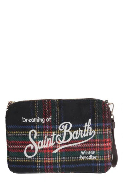 Mc2 Saint Barth Parisienne Check Pattern Clutch Bag In Blue