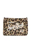 Mc2 Saint Barth Aline Leopard-print Clutch Bag In Brown