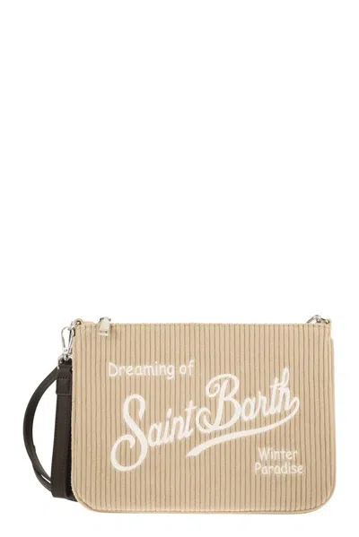 Mc2 Saint Barth Parisienne - Corduroy Clutch Bag In Beige
