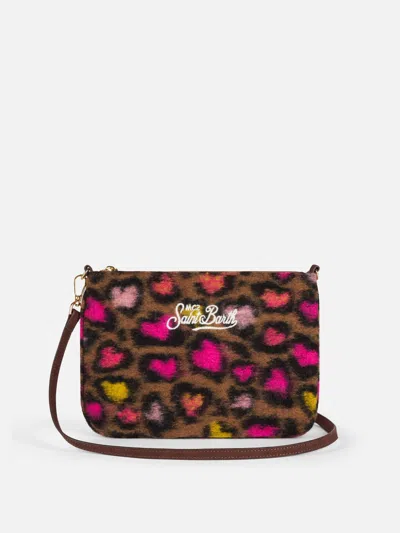 Mc2 Saint Barth Parisienne Cross Body Pouch Bag With Animalier Pattern In Multicolor