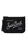 Mc2 Saint Barth Parisienne Embroidered Clutch Bag In Black