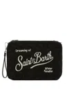 Mc2 Saint Barth Parisienne Embroidery Clutch Bag In Black