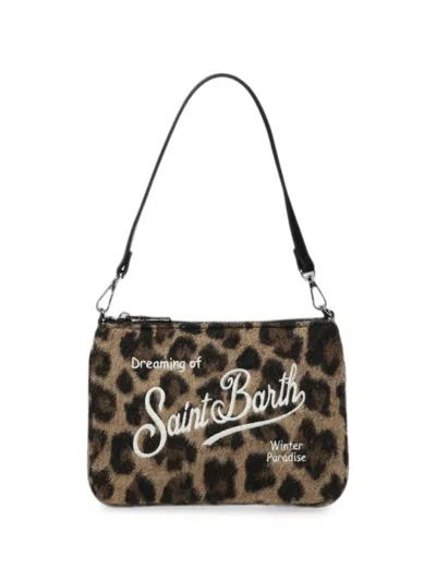 Mc2 Saint Barth Parisienne Leopard-print Shoulder Bag In White