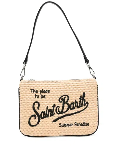 Mc2 Saint Barth Parisienne Mini Straw Shoulder Bag In Neutral