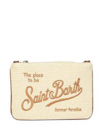 Mc2 Saint Barth Parisienne Straw Emb Clutch Bag In Yellow