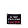 Mc2 Saint Barth All I Want For Christmas Blue Velvet Cross-body Bag In Blue
