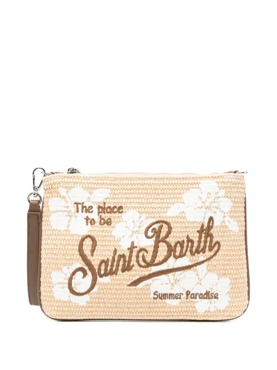 Mc2 Saint Barth Kids' Parsienne Floral Clutch Bag In Brown