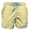 Mc2 Saint Barth Pastel Yellow Man Swim Shorts With Pocket In Yellow