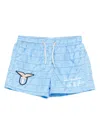 Mc2 Saint Barth Patch-detail Swim Shorts In Blue