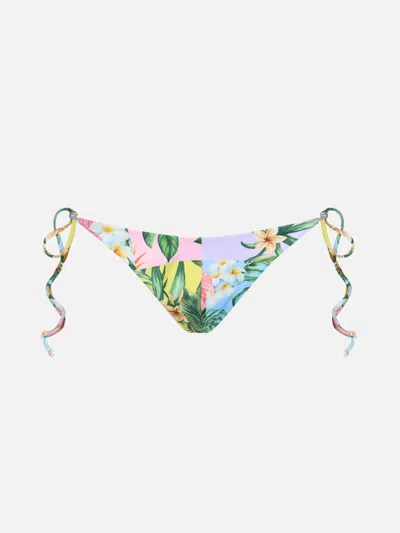 Mc2 Saint Barth Patch Flower Print Swim Briefs In Multicolor