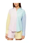 Mc2 Saint Barth Patchwork Button-up Shirt With Vertical Stripes In Multi