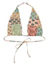 Mc2 Saint Barth Patchwork Halter Bikini Top In Neutral