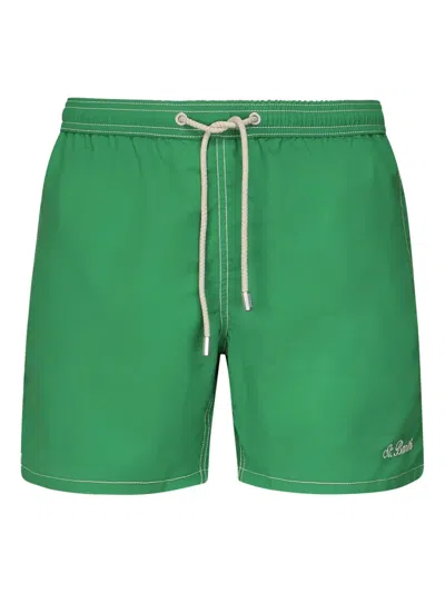Mc2 Saint Barth Patmos Contrast-stitch Swim Shorts In Green