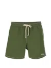 Mc2 Saint Barth Patmos Contrast-stitch Swim Shorts In Green