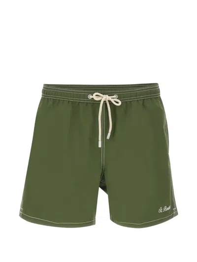 Mc2 Saint Barth Patmos Contrast-stitch Swim Shorts In Green