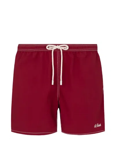 Mc2 Saint Barth Patmos Contrast-stitch Swim Shorts In Red