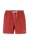 Mc2 Saint Barth Patmos Contrast-stitch Swim Shorts In Red