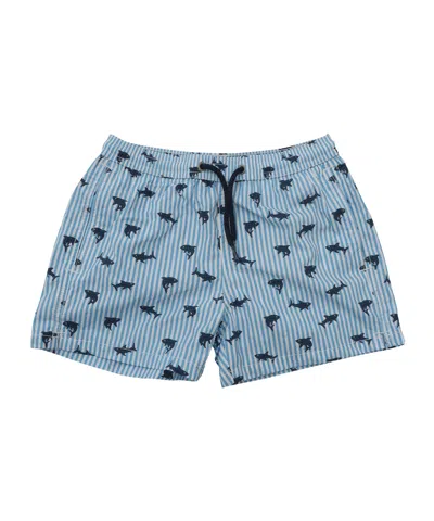 Mc2 Saint Barth Kids' Patmos Jr Swim Shorts In Blue