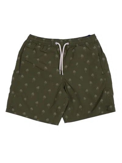 Mc2 Saint Barth Kids'  Patmos Jr-jacquard Palm 52 In Green
