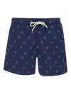 Mc2 Saint Barth Patmos Starfish-print Swim Shorts In Blue