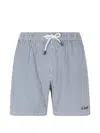 Mc2 Saint Barth Patmos Striped Swim Shorts In Blue