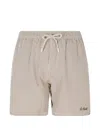 Mc2 Saint Barth Patmos Striped Swim Shorts In Neutral