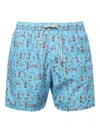 Mc2 Saint Barth Pattern-jacquard Swim Shorts In Blue