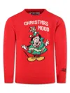 Mc2 Saint Barth Red Sweater For Boy With Mickey Mouse In Red