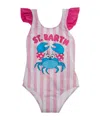 Mc2 Saint Barth Patterned One-piece Swimsuit In Pink
