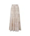 Mc2 Saint Barth Tiered Maxi Skirt In Printed Silk Voile