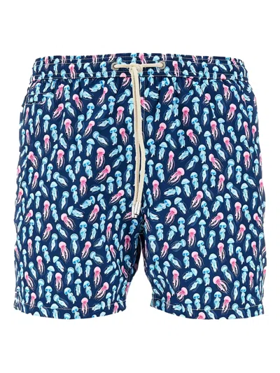 Mc2 Saint Barth Patterned Swim Shorts In Blue