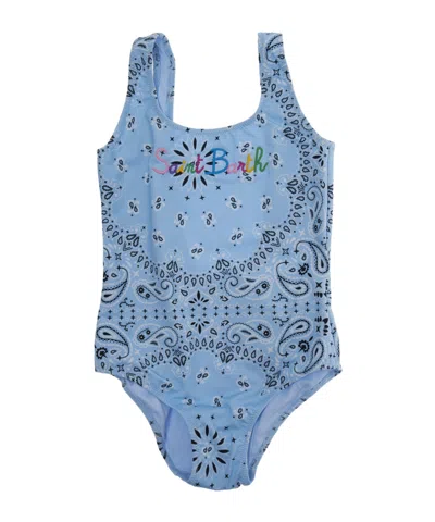 Mc2 Saint Barth Kids' Patterned Swimsuit In Blue