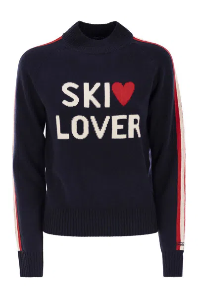 Mc2 Saint Barth Peak - Ski Lover Jacquard Turtleneck In Blue