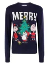 Mc2 Saint Barth Peanuts Christmas Sweater In Blue