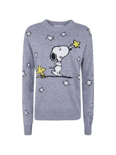 Mc2 Saint Barth Peanuts Star-intarsia Sweater In Purple