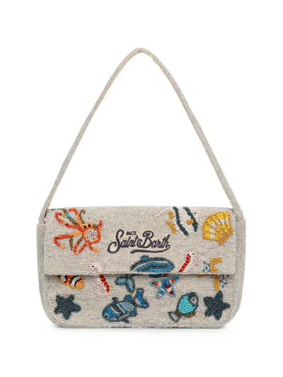 Mc2 Saint Barth Pearl Bead-embellished Shoulder Bag In Pattern