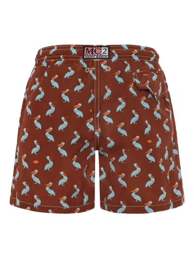 Mc2 Saint Barth Kids' Pelican-print Swim Shorts