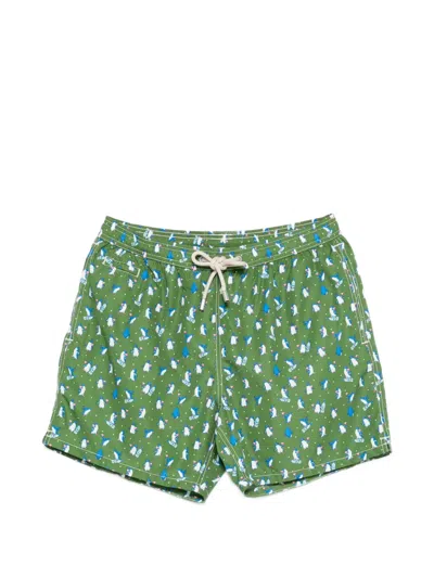 Mc2 Saint Barth Penguin-print Drawstring Swim Shorts In Multi