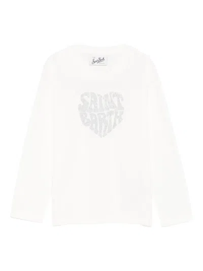 Mc2 Saint Barth Kids' Penny Heart Graphic Long-sleeve Top In Multi