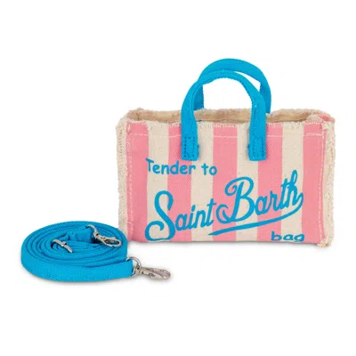 Mc2 Saint Barth Phone Bag Stripes Pop Beige, Pink &amp; Blue In Multi