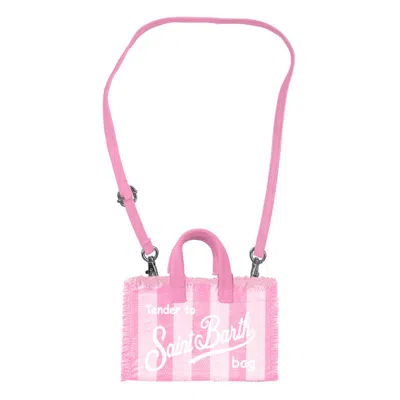 Mc2 Saint Barth Phone Bag Stripes Pop Pink &amp; White