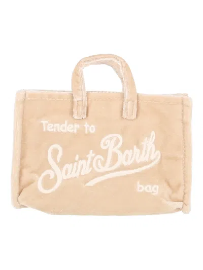 Mc2 Saint Barth Phone Bag Velvet-12 Emb In Beige