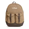 Mc2 Saint Barth Pied De Poule Wool Backpack With Leather Accents In Multi