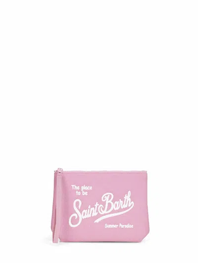 Mc2 Saint Barth Pink Aline Embroidered Clutch Bag