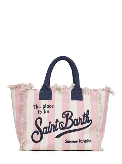 Mc2 Saint Barth Regular Vanity Vertical-stripes Tote Bag In Red
