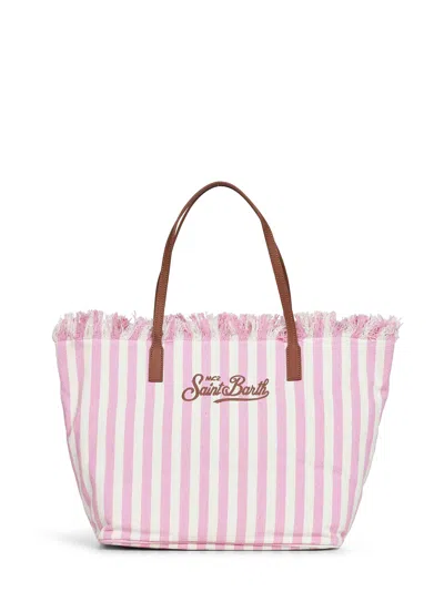Mc2 Saint Barth Pink And White City Regular Shopping Bag In Multi