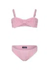 Mc2 Saint Barth Pink Bikini For Girl With Bow In Multi