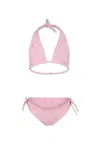 Mc2 Saint Barth Pink Bikini For Girl With Flowers In Pink