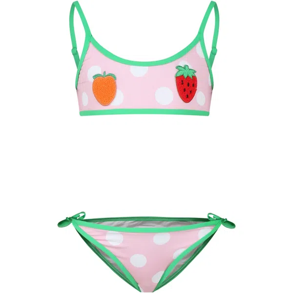 MC2 Saint Barth Kids graphic-print halterneck bikini - Orange