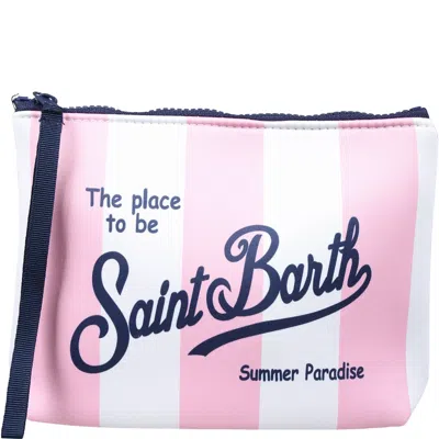 Mc2 Saint Barth Pink Clutch Bag For Girl With Logo